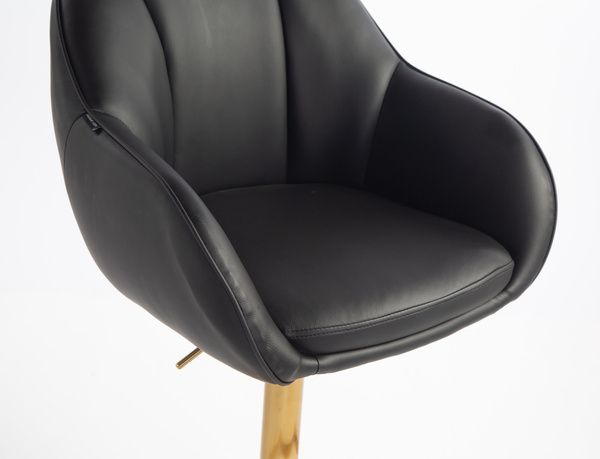 HR2055KW Fekete Modern Műbőr Szék Aany lábbal