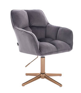 HR550CROSS Grafit modern velúr szék arany lábbal
