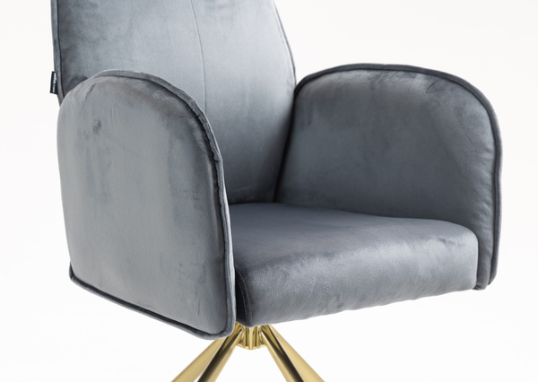 HR280 CSILLAGLÁB Grafit Modern Velúr Szék Arany lábbal