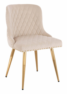 HR940 Szék arany lábakkal Krémszínű velúr