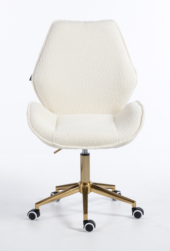 HR350K Krémszínű boucle velúr szék arany lábbal