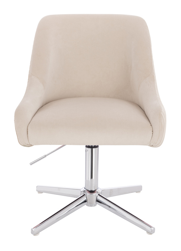 HR920CROSS Krémszínű Modern Velúr Szék Krómozott lábbal