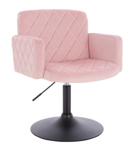 HR802N Púder Rózsaszín Modern Velúr Szék Fekete lábbal