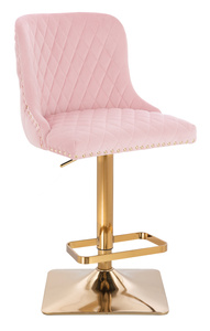 HR940KW Púder Rózsaszín Modern Velúr Szék Arany lábbal
