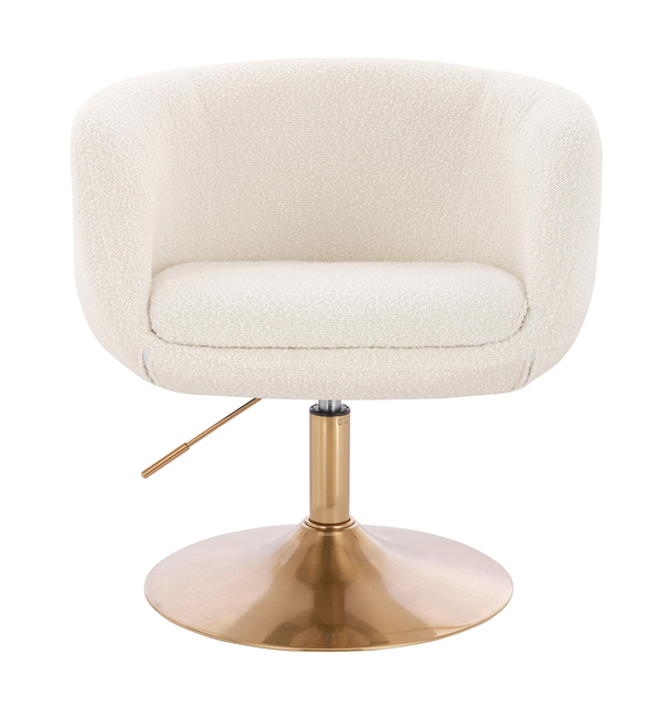 HR333N Krémszínű modern boucle szék arany lábbal