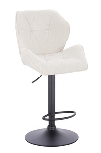 HR212W Krémszínű modern boucle szék fekete lábbal