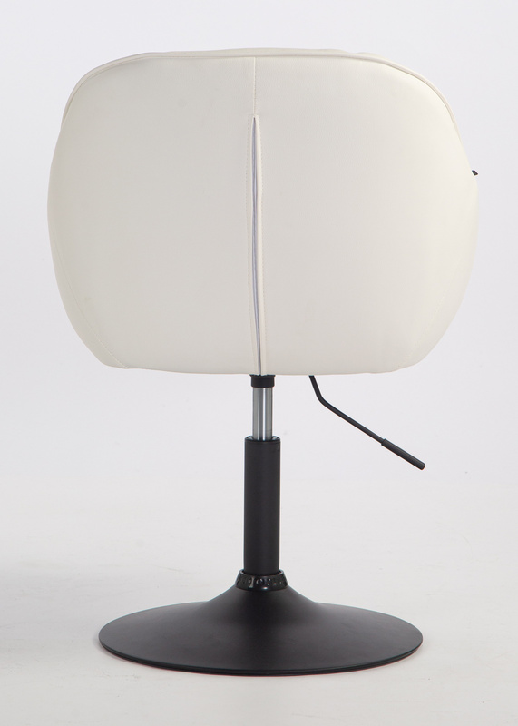 HR2055N Fehér Modern Műbőr Szék Fekete lábbal