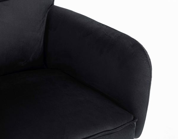 HR250K Fekete modern velúr szék krómozott lábbal