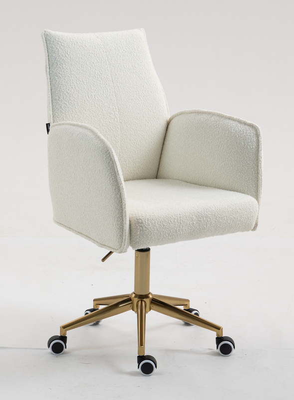 HR280K Krémszínű modern boucle szék arany lábbal