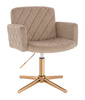 HR802CROSS Latte Modern Velúr Szék Arany lábbal