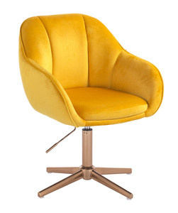 HR2055CROSS Sárga Modern Velúr Szék Arany lábbal