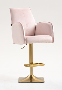 HR280KW Puder Rózsaszín  Modern Velúr Szék Arany lábbal