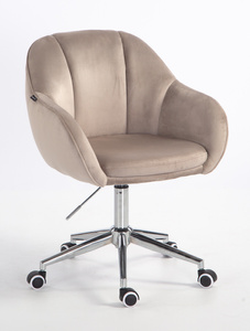 HR2055K Latte Modern Velúr Szék Krómozott lábbal