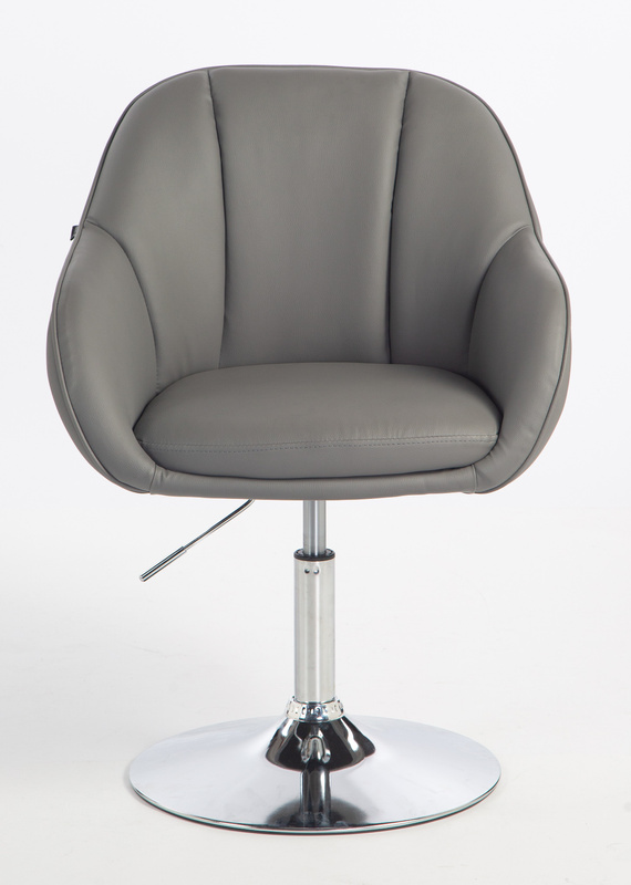 HR2055N Szürke Modern Műbőr Szék Krómozott lábbal