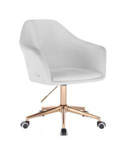 HC547K Fehér modern műbőr szék arany lábbal