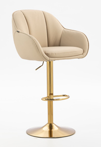 HR2055W Krémszínű Modern Műbőr Szék Aany lábbal