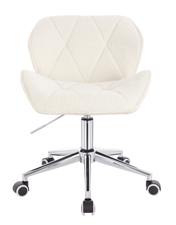 HR111K Krémszínű modern boucle szék krómozott lábbal
