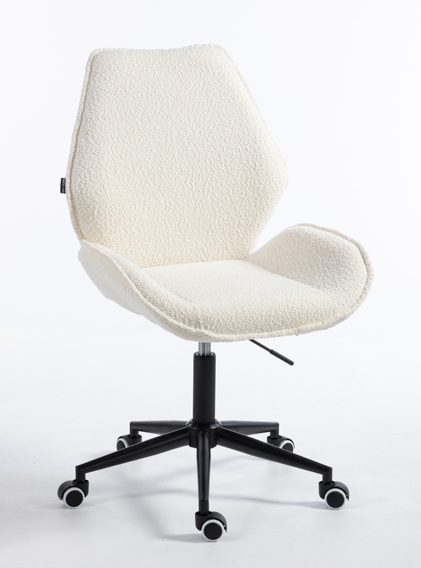 HR350K Krémszínű modern boucle szék fekete lábbal