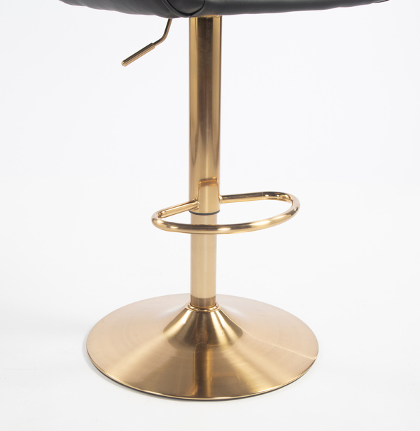 HR2055W Fekete Modern Műbőr Szék Aany lábbal