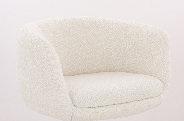 HR333N Krémszínű modern boucle szék fekete lábbal
