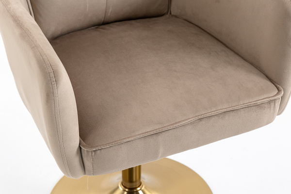 HR250N Latte modern velúr szék arany lábbal