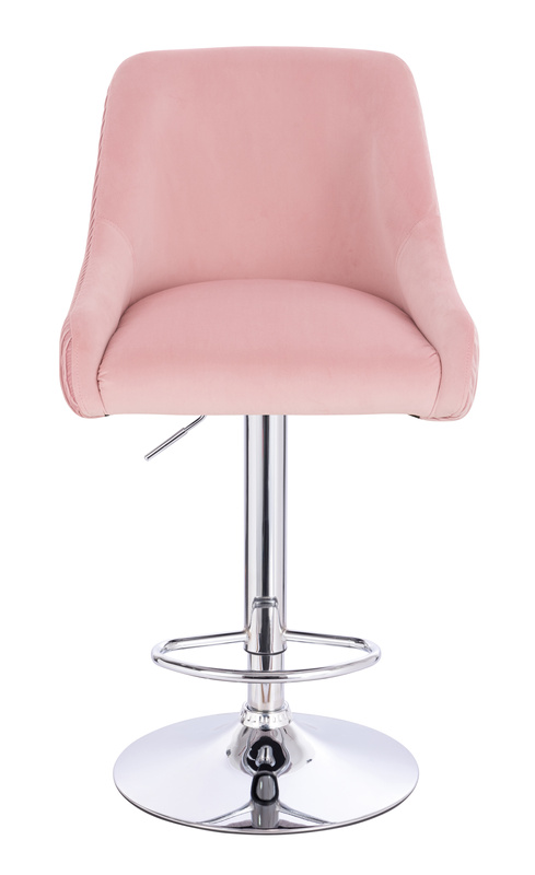HR920W Púder Rózsaszín Modern Velúr Szék Krómozott lábbal