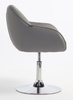 HR2055N Szürke Modern Műbőr Szék Krómozott lábbal