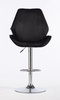 HR350W Fekete modern velúr szék krómozott lábbal