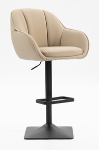 HR2055KW Krémszínű Modern Műbőr Szék Fekete lábbal