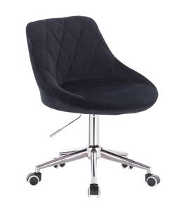 HR1054K Fekete modern velúr szék krómozott lábbal
