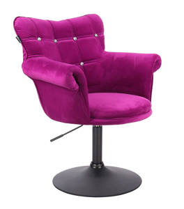 HR804CN Fukszia modern velúr szék fekete lábbal