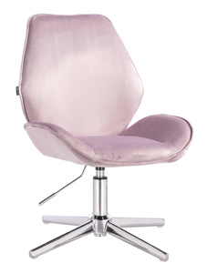 HR350CROSS Halványlila modern velúr szék krómozott lábbal