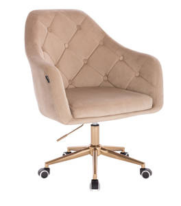 HR831K Latte modern velúr szék arany lábbal