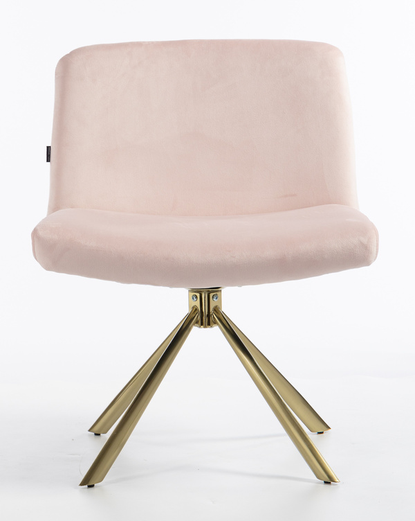 HR150 CSILLAGLÁB Púder Rózsaszín Modern Velúr Szék Arany lábbal