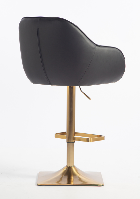 HR2055KW Fekete Modern Műbőr Szék Aany lábbal