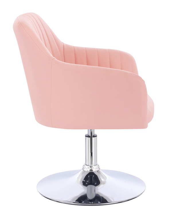 HC190N Rózsaszín Modern Műbőr Szék Krómozott lábbal