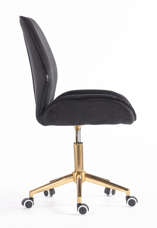 HR350K Fekete modern velúr szék arany lábbal