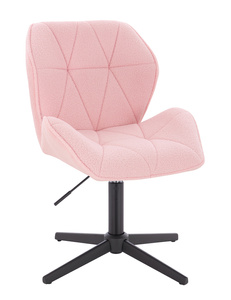 HR212CROSS Púderrózsaszín modern boucle szék fekete lábbal