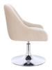 HR920N Krémszínű Modern Velúr Szék Krómozott lábbal