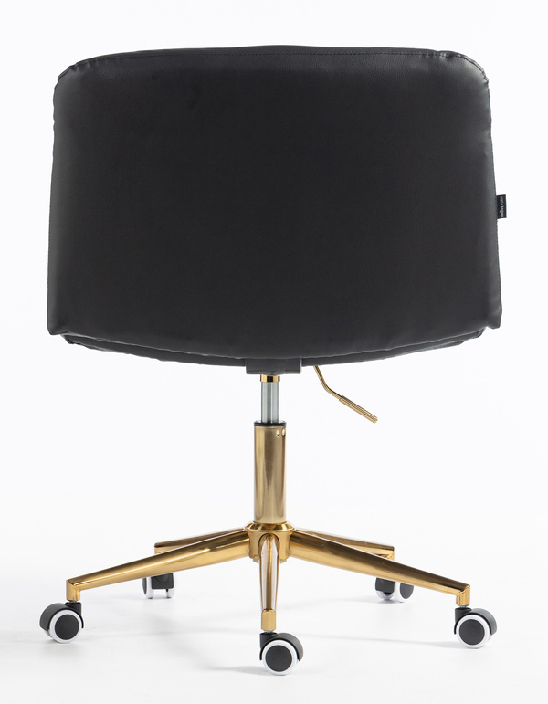 HR150K Fekete Modern Műbőr Szék Arany lábbal