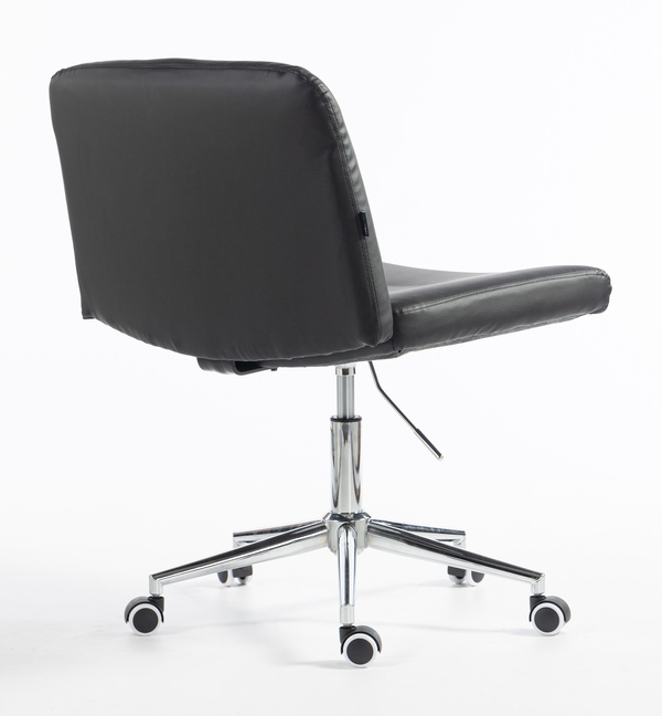 HR150K Fekete Modern Műbőr Szék Krómozott lábbal
