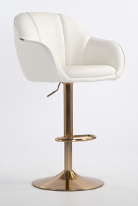 HR2055W Fehér Modern Műbőr Szék Aany lábbal
