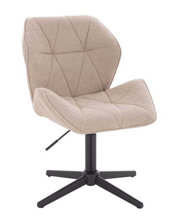 HR212CROSS Latte modern boucle szék fekete lábbal