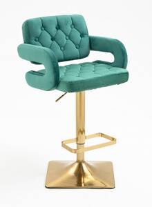 HR8403KW Sötétzöld modern velúr szék arany lábbal