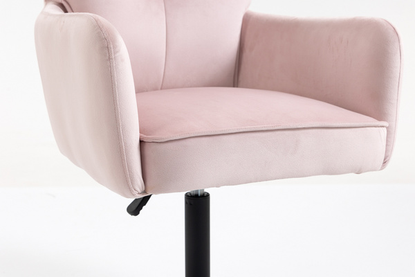 HR250N Púder Rózsaszín modern velúr szék fekete lábbal