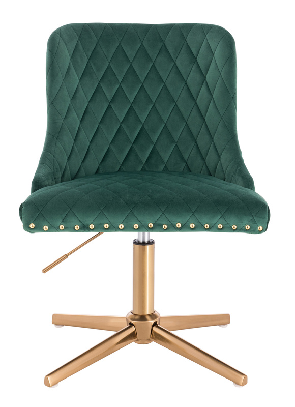 HR940CROSS Sötétzöld Modern Velúr Szék Arany lábbal
