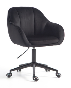 HR2055K Fekete Modern Velúr Szék Fekete lábbal