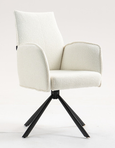 HR280 CSILLAGLÁB Krémszínű modern boucle szék fekete lábbal