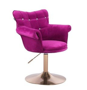 HR804CN Fukszia modern velúr szék arany lábbal