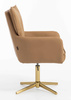 HR250CROSS Karamell Színű Prémium Soft Műbőr Szék Arany Lábbal